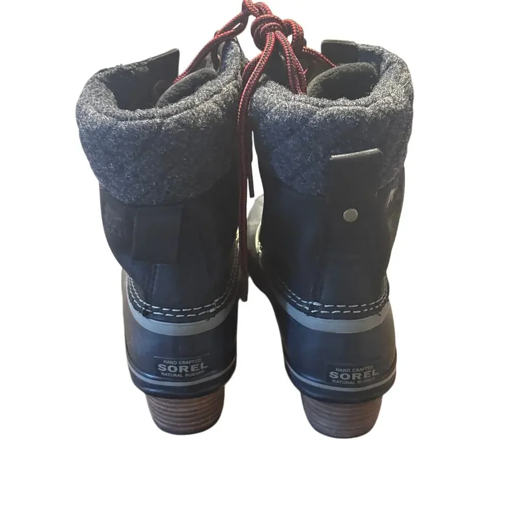 Sorel Women's Slimpack Lace II Black Leather Boots Size 10 US